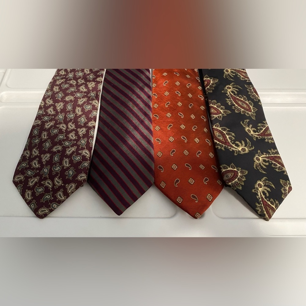 Lands’ End Men’s Silk Tie Lot Bundle